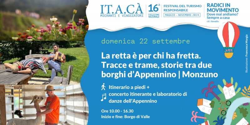 Itinerario a piedi + concerto itinerante e laboratorio di danze dell’Appennino | La retta è per chi ha fretta. Tracce e trame, storie tra due borghi d’Appennino